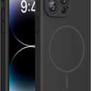 Miracase Magnetic for iPhone 14 Pro Max Case, [Soft Anti-Scratch Microfiber Lining], Compatible with MagSafe, Silicone Shockproof Protection Phone Case for iPhone 14 Pro Max,Black