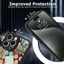 Magnetic for iPhone 15 Pro Max Case [Compatible with MagSafe] Aesthetic Flower Wave Patchwork Pattern Design, Slim Bumper Translucent Matte Protective Cover for Women Men