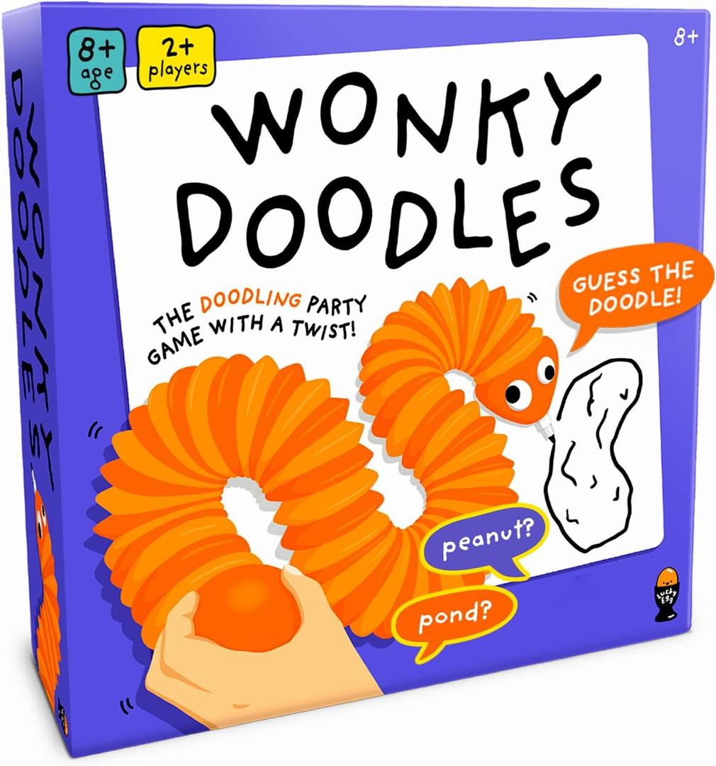 Lucky Egg Wonky Doodles  Hilarious Drawing Games for Family Game Night & Parties  Family Board Games for Adults with Wonky Doodler, 150 Word Cards & Whiteboard  Best Family Games for Ages 8+ Lucky Egg Wonky Doodles  Hilarious Drawing Games for Family Game Night & Parties  Family Board Games for Adults with Wonky Doodler, 150 Word Cards & Whiteboard  Best Family Games for Ages 8+