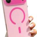Caseative Crystal Camera Lens Protection Candy Color Magnetic Case for iPhone, Compatible with MagSafe Wireless Charging (Pink,iPhone 17 Pro Max)