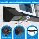 Microwave Vent Range Hood Wall Cap, 3-1/4" x 10" Rectangular Exhaust Vent Cover with Damper & Screen, Replacement for Broan & Most Over-the-Range Microwaves, Kitchen & Bathroom Ventilation, Black