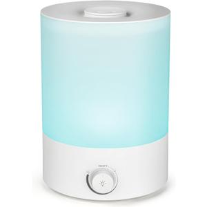 Humidifier for Bedroom, 2.5L Top Fill Cool Mist Humidifier with Night Light, Air Humidifier for Plants, Adjustable Mist Output