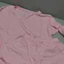 Ekouaer Two Piece Sets for Women Summer Lounge Sets 2026 Striped Shirts and Shorts Set Oversized Matching Outfit (Pink, M)