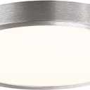 10 Inch LED Flush Mount Ceiling Light Fixture, Super Slim Flush Mount Light for Kitchen, Metal and Glass LED Ceiling Light for Low Ceiling, Hallway, Bathroom, Laundry, Brushed Nickel, 17W, 3000K (10 Inch-1 Pack)