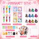 Nosiny 108 Pcs Cat Themed Party Favors Birthday Decorations Include Cat 4 in 1 Ballpoint Pens Keychain Sticky Note Resin Figurines Stickers Organza Bags for Goodies Bags Stuff Rewards