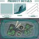 Threehoney 4 Pcs 35'' x 14'' x 16'' Pop up Garden Mesh Plant Cover Outdoor Plant Protector Garden Row Raised Bed Cover with Ground Nails Crop Cage Net for Seedlings Vegetable Fruit Herbs (Dark Green)