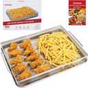 Geesta Air Fryer Basket for Oven with 50 Recipes, 16.5 x 12.5 Extra Large Air Fryer Tray and Pan, Air Fryer Rack, Stainless Steel Crisper Basket &Tray, Air Fryer Oven Accessories for Baking, Crispy Foods