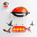 Hummingbird Feeder Helmet | Hands-Free Outdoor Bird Feeder | 4 Spill-Resistant Ports | Adjustable Headband | Lightweight & Durable PVC, 2 in 1