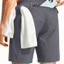 PRIVIMIX Mens Quick Dry 7 Inch Gym Shorts with Zipper Pockets Stretch Athletic Shorts for Running Workout (XL)