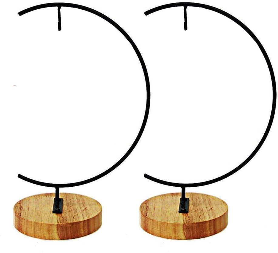 YY YEARCHY Awesomes Terrarium Ornament Display Metal Air Plant Stand Flower Pot Holder Iron Pothook Stand for Hanging Glass Terrarium Globe Ball (Black)