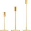 zeochyni French Gold Candlestick Holders Set of 3, Decor Taper Candle Holder for Wedding, Dinning, Party,Fits 3/4 Inch Thick Candle