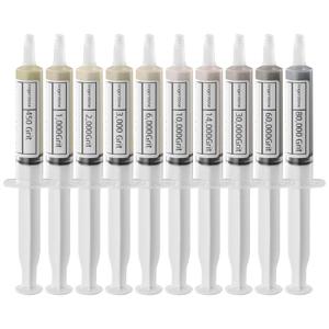 Angerstone 40% Concentration Diamond Polishing Compound Kit of 10 Lapping Compound 80,000 to 450 Grit, Professional Stropping Compound for Metal Jewelry Glass Resin Marble Watch Diamond Paste