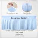 1 Pack Baby Blue Table Clothes for 4 Foot Rectangle Tables, One-Piece Wrinkle Resistant Stretch Spandex Table Covers with Skirt for Event Banquet Wedding Birthday Party