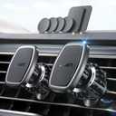 LISEN 2 Pack Magnetic Phone Holder for Your Car Magnet for Phone Car Mount Vent 6 Military Magnets Vent Cell Phone Holder Mount for Car Plate Fit All, Gifts for Women Men, Car Accessories (Black)