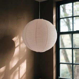 Large Hanging Lamp shade 20INCH Round Linen Pendant Lamp shade Can replace paper lanterns Hanging Lantern Handmade Minimalist Decorations Suitable for Living room, Hallway Bedroom, and kitchen (1PCS off-white)