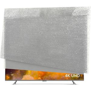 TV Moving Bag for 65 Inch TV, Double-Layer Thick Bubble Cover for Moving - Internal Bubble Design, Reusable Protective Wrap Fits Many 43-65 Screens (61x37)