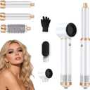 5 in 1 Blow Dryer Brush Ionic Hot Air Styler Hair Dryer Brush Blow Dryer Set Air Curling Wrap Style (White)