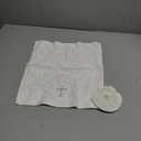 Baptism Towel with Baptism Shell Set - Baptism Towel for Boys and Girls, White Christening Cloth with Embroidery Cross, 100% Cotton Baptismal Cloth Baptismal Gifts for Infants Toddlers Kids (SILVER)