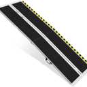 8FT Portable Wheelchair Ramp, Non-Slip Aluminum Folding Handicap Ramp, Ramps for Wheelchairs for Home with Handle, Wheelchair Ramps for Home Steps/Stairs/Threshold/Doorways/Scooter, 600LBS Capacity (8FT (Usable height 8-24 inch))