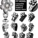 7 Blades Head Shaver Replacement Heads Electric Shaver Universal Replacement Blade Head Electric Razor for Men (7D Silvery)