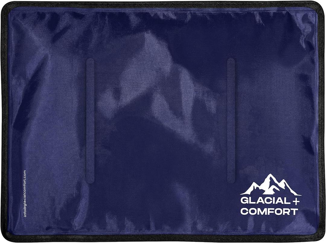 Glacial Comfort Large Gel Ice Pack for Injuries Reusable - (15" x 11") Cold Pads for Back Pain, Hip, Knee, Shoulder, Muscle Strains, Migraine & Postpartum Recovery, Flex Technology - Compression Pad.