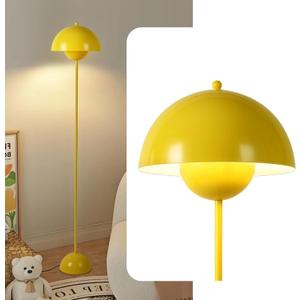 Modern Floor Lamp for Bedroom-Tall Floor Lamps for Living Room-Corner LED Boho Floor Lamp for Office Vintage Industrial Flower Floor Lamps Standing Unique Mid Century Lamp , Yellow 