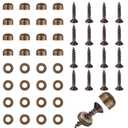 Brass Screws, Decorative Screws with Caps, 16 Pcs Self Tapping Bronze Screw 9mm Mirror Screw Cover for Furniture Fixing (Bronze)