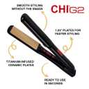 CHI G2 Titanium Infused Ceramic 1.25" Flat Iron Hair Straightener, Digital Temperature Control, Color-Coded Heat Settings for All Hair Types, Fast Heat-Up & Smooth Frizz-Free Finish