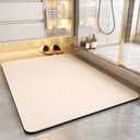 COCOER Bath Mat - Absorbent, Stain Resistant, Non Slip Bath Rug - Quick Dry Bathmat with Rubber Back-16x24 Nude