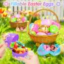 SevenQ Plastic Easter Eggs Empty Fillable 36 Pcs 3.15" Printed Colorful Egg for Hunt Basket Stuffers for Teens Pinata Goodie Gift Bags Fillers Treats Treasure Box Toys Classroom Party Favors Supplies