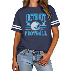 Football Shirts for Women Game Day Tshirt Football Team Fans Gift Tees Sport Season Short Sleeve Tops (Blue, M)