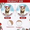 2 x Christmas Ornament - Lion Merry Christmas Ceramic Ornament, Xmas Tree Decoration, Hanging Ornament, for Family, Friends, Animal Lovers