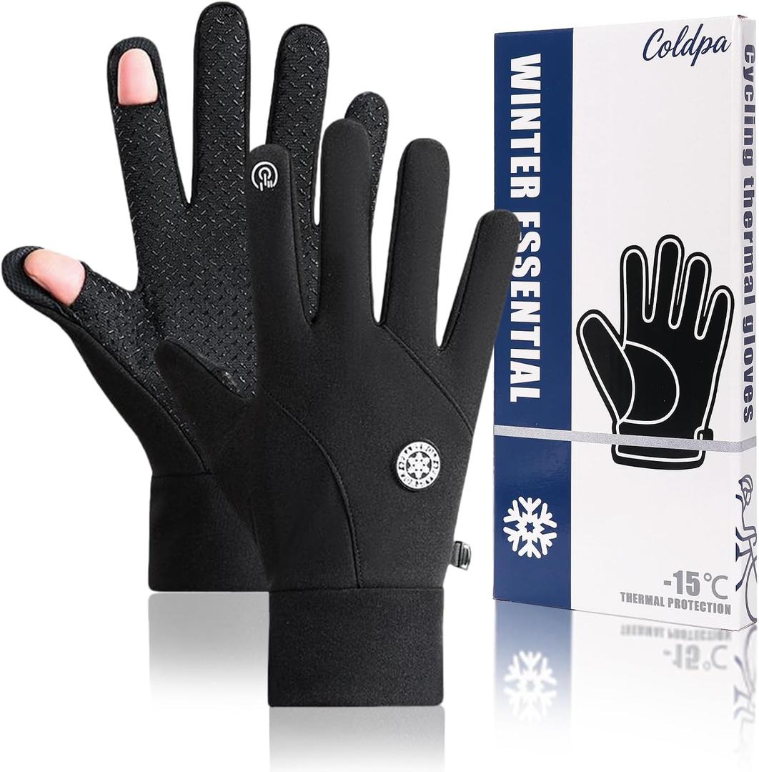 Winter Thermal Gloves, Winter Thermal Gloves with Touchscreen Function, Winter Gloves Women Men Ski Snow Gloves Liner Thermal Warm Touch Screen, Anti-Slip Grip, Running, Cycling, Driving Etc. Black