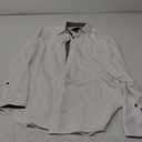 Alimens & Gentle Men's Dress Shirts Long Sleeve Wrinkle-Free Business Casual Button Down Shirt (Large Tall, White)