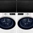 Washer and Dryer Top Protector Mat  Non-Slip Black Silicone 25.6 x 25.6 (65 x 65 cm) Heat & Water Resistant with 0.59 (1.5 cm) Raised Edge, Protects Surfaces & Organizes Laundry, 2 Pack
