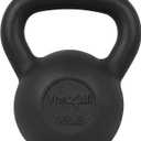 Yes4All Solid Cast Iron Kettlebell Weights Set – Great for Full Body Workout and Strength Training, L - Black 45lb