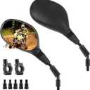 360Adjustable Motorcycle Mirrors with 10mm Adaptor*5 and 7/8" Handle Mounting Clip,HD Convex Motorcycle Mirrors for Handlebars,Rear View Mirror Accesorios Moto