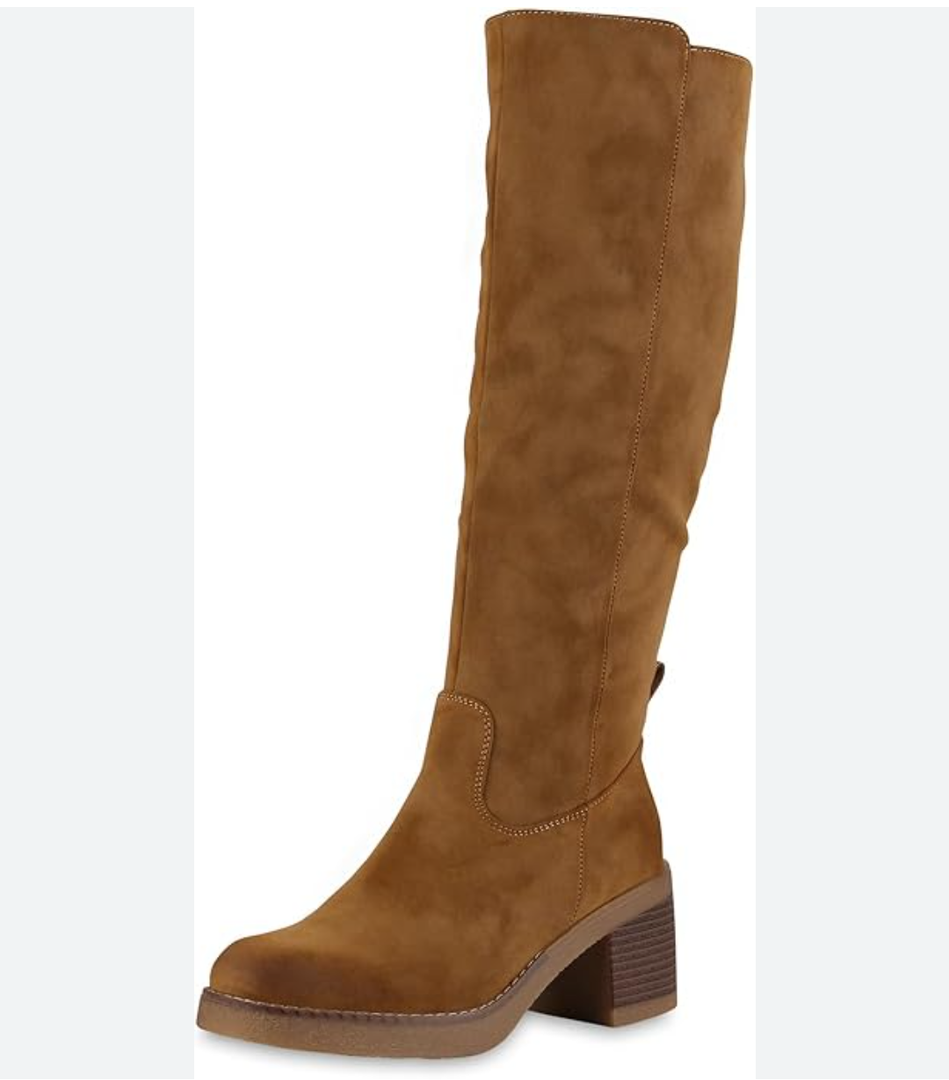 VAN HILL Women's Classic Boots Lined with Block Heel, Size 8