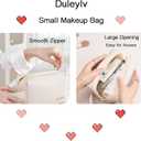 Makeup Bag Small Cosmetic Bag Portable Make Up Bags for Women Cute Makeup Bag for Purse Large Open Small Makeup Pouch Waterproof Makeup Organizer Bag Travel Essentials with Zipper Beige