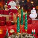 3 PCS Christmas Tree Taper Candles with Remote & Timer, Flameless Christmas Tree Wax Battery Operated Green Tree LED Candle for Christmas Home Decor(3pcs,9.5inch)