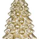 3 Pcs Mercury Glass Christmas Tree Gold Xmas Trees Decorations Table Top Centerpiece Mantel Window Home Decor