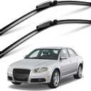 2-Pack Windshield Wipers Fit for A4 03-08; A4 Quattro, S4 03-09; A6, A6 Quattro 01-05; S6 02-05, RS4 06-08 Original Equipment Windshield Wiper Blades 22"+22" Pinch Tab Car Accessories