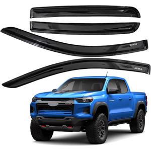 Rain Guards for Chevy Colorado & GMC Canyon 2023-2026, Window Vent Visors Accessory - Tape-On Rain Guard Window Visor, Easy Install Car Side Window Wind Deflectors & Visors Smoke for Ford Black