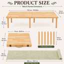 Folding Picnic Table with Table Runner, 60" x 30" Portable Boho Low Picnic Table for 6 Person, Large Wooden Floor Table for Camping, Beach, Garden, Party, Tool-Free Assembly, 165 lbs Capacity