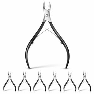 8 Pieces Cuticle Trimmer Stainless Steel Cuticle Nippers Pointed Blade Dead Skin Cutter Clipper Remover Scissors Manicure Tools for Fingernails and Toenails(Black)