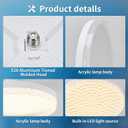 E26 to E26 Screw-in LED Ceiling Light 12 Inch White Flush Mount Light Fixture with Memory Function for Basement Garage Shop 3 Color Changing White Light 48W (Warm/White/Daylight)