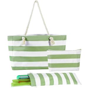 Empty Mahjong Tile Bag 3PS - Stripe American Mahjong Carrying Set Tote Bags for Tiles and Racks Storage (Case Only)