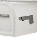 Architectural Mailboxes Reliant Secure, Locking USPS Approved Heavy Duty, Steel Metal Post Mounted Mail Box for Outside, White, Large Curbside Mailbox with Magnetic Door