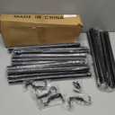 Extra Long Curtain Rod for Windows 30 to 240 inch, Heavy Duty Curtain Rods with Modern End Caps, 1 inch Black Drapery Rods Set for Outdoor Patio, Adjustable Curtain Rod for Room, Black