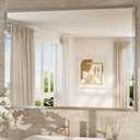 TokeShimi 48x36 Frameless Bathroom Mirror for Over Sink with 1" Beveled Edge, Tempered Bathroom Vanity Mirror Beveled, Shatterproof Rectangle Mirrored Wall Mounted for Living Room, Entryway